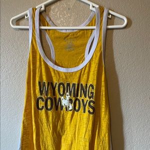 University of Wyoming Branded tank. Go Cowboys!